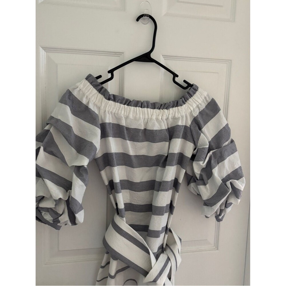 ALEXIS Striped Mini Ruched Dress - Picture 2 of 8